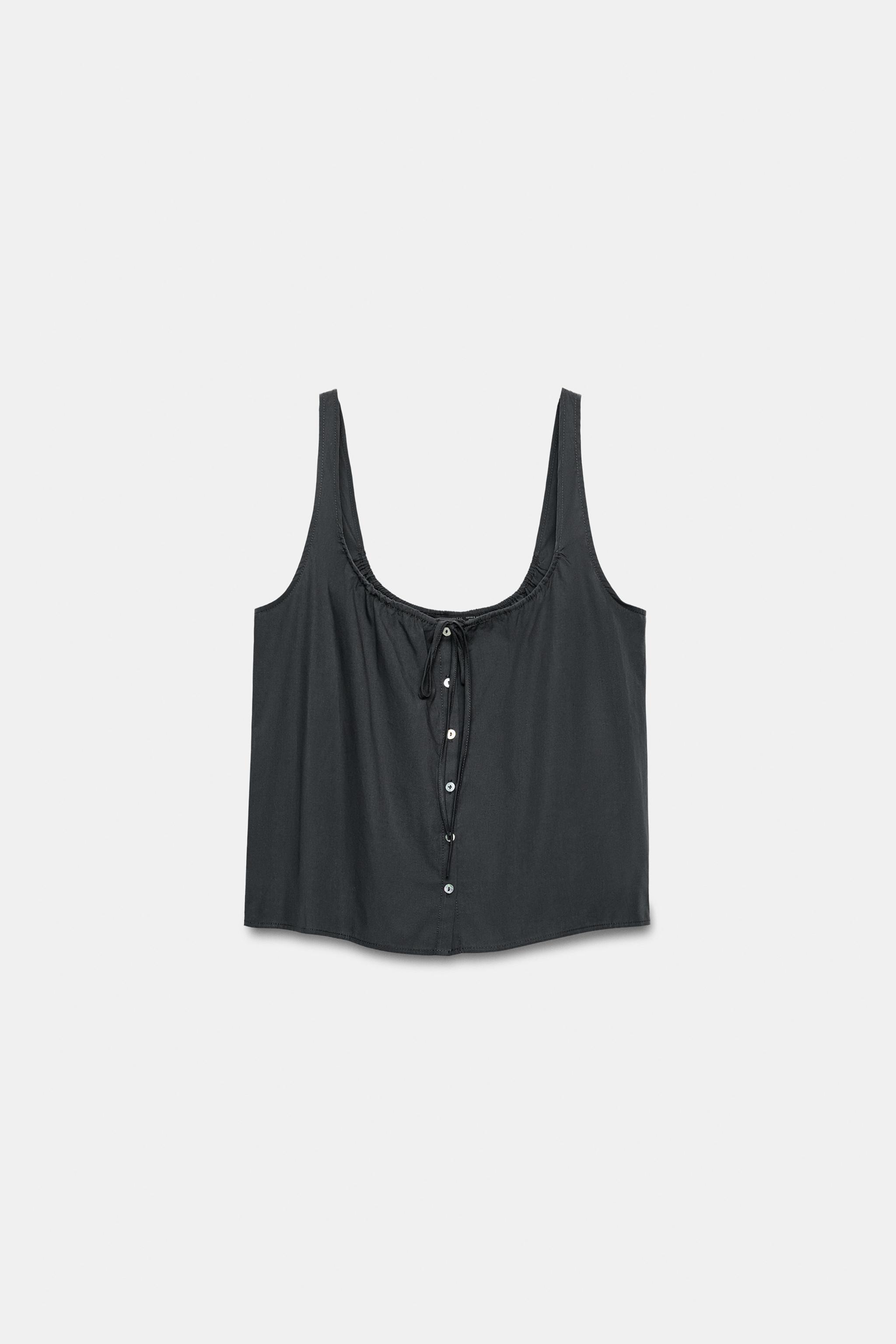 BUTTONED POPLIN TOP